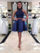 Δύο κομμάτια Blue Lace Halter Φτηνά Homecoming Φορέματα 2018, CM410