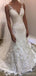 V Neck Backless Lace Γοργόνα Φορέματα Νυφικά Online, Φθηνά Νυφικά, WD530
