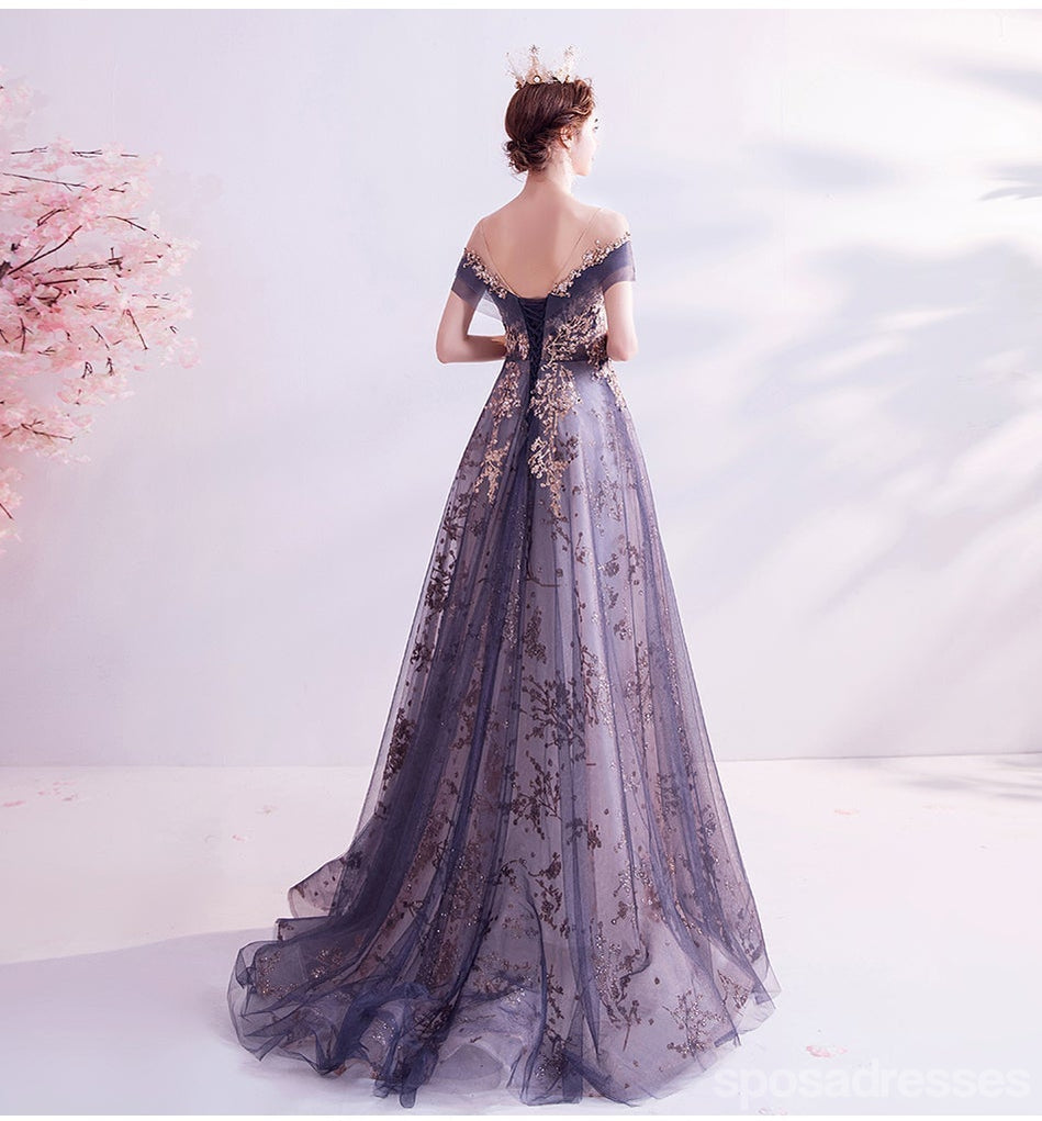 Querida pescoço ouro lantejoulas uma linha barato longo Evening Prom Dresses, Evening Party Prom Dresses, 12350