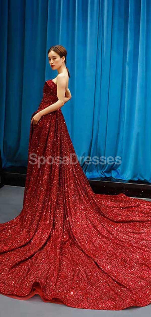 Sweetheart Red Sequin Sparkly Long Βραδινά Φορέματα Prom, Βραδινά Φορέματα Prom Party, 12231