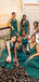 Sexy A-line High Slit V-neck Teal Long Chiffon Bridesmaid Dresses Online,WG974