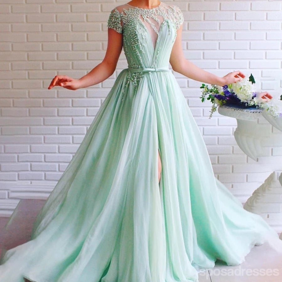 Querida pescoço ouro lantejoulas uma linha barato longo Evening Prom Dresses, Evening Party Prom Dresses, 12350