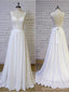 Bon marché dos nu V lacet de cou attache des robes de mariée de plage simples, WD325