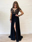 Querida pescoço ouro lantejoulas uma linha barato longo Evening Prom Dresses, Evening Party Prom Dresses, 12350