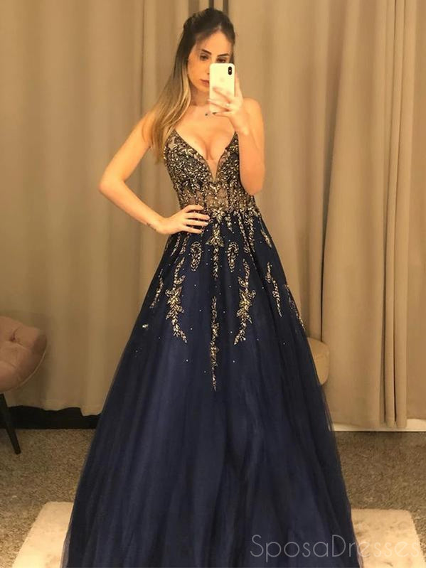Querida pescoço ouro lantejoulas uma linha barato longo Evening Prom Dresses, Evening Party Prom Dresses, 12350