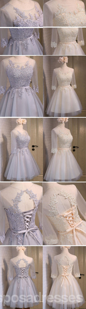 Manga longa de Renda Alta Decote Prom Homecoming Dresses, Acessível, de Festa Curto Vestidos de Baile, Regresso a casa Perfeita Vestidos, CM293
