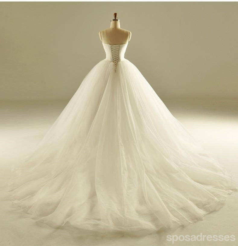 Strapless Uma linha de Tulle Vestidos de Noiva, 2017 Simples encomenda Longos Vestidos de Casamento, Vestidos de Noiva a preços Acessíveis, 18001