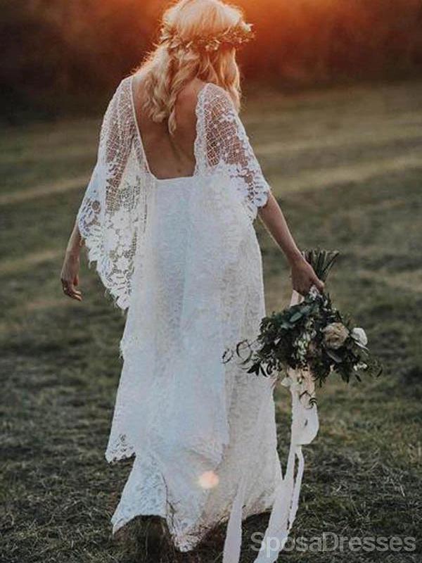 Sirène de lacet de fente de côté dos nu robes de mariée bon marché robes de noce uniques en ligne, bon marché, WD588
