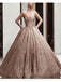 Gold Sequin Ball Gown Sparkly Long Evening Prom Φορέματα, Βραδινά Πάρτι Στρώματα, 18619