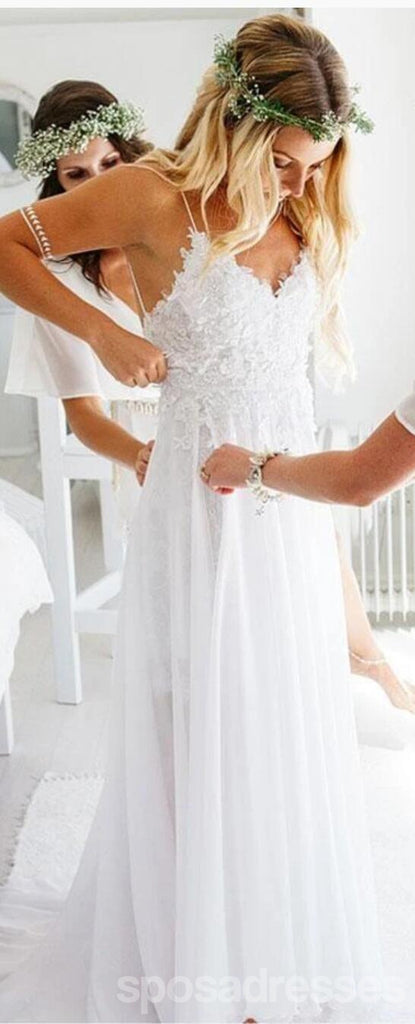 Προκλητικά Backless Μοναδικό Casual Φθηνή Παραλία Γάμο Φορέματα, WD311