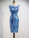 Scoop Mermaid Blue Sparkly Sequin Homecoming Dresses Online, Cheap Short Prom Dresses, CM756