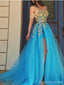 Querida pescoço ouro lantejoulas uma linha barato longo Evening Prom Dresses, Evening Party Prom Dresses, 12350