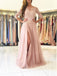 Sexy Split Blush Pink Long Sleeve Lake Evening Prom Dresses, Sexy Party Prom Dresses, 17141