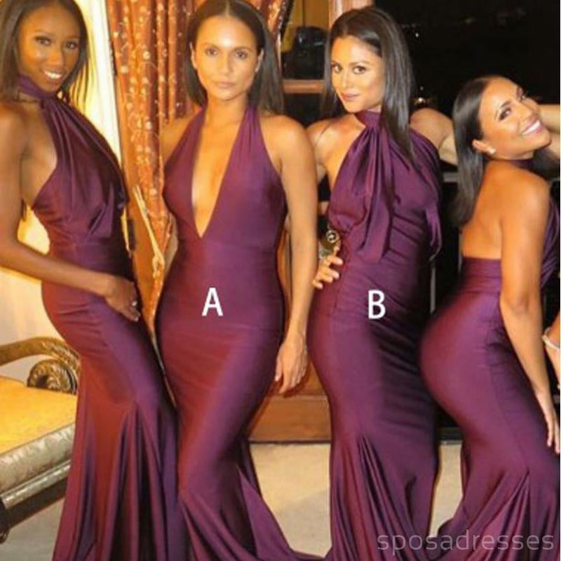Σέξυ Αντιστοιχία Burgundy Γοργόνα Long Bridesmaid Dresses Online, WG299