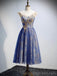 Scoop Cap Sleeves Gold Sequin Cheap Homecoming Dresses Online, Cheap Short Prom Dresses, CM764