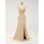 V Neck Side Slit Ruffle Chiffon Cheap Bridesmaid Vestidos Online, WG586