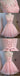 Pink Open Back Lace Beaded Cute Homecoming Prom Dresses, Affordable Short Party Prom Dresses, Perfect Homecoming Dresses, CM320