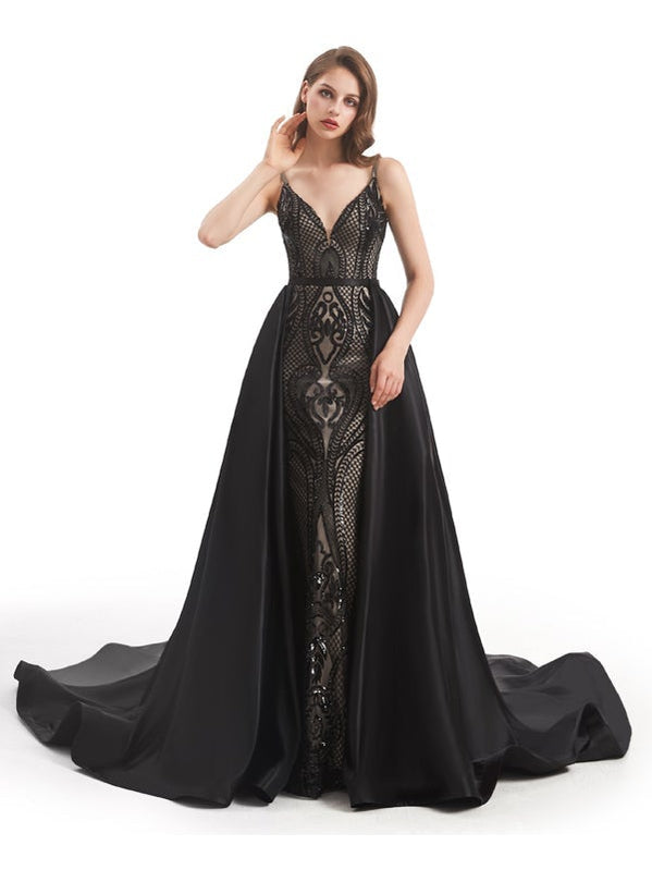 Querida pescoço ouro lantejoulas uma linha barato longo Evening Prom Dresses, Evening Party Prom Dresses, 12350