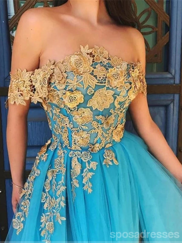 Querida pescoço ouro lantejoulas uma linha barato longo Evening Prom Dresses, Evening Party Prom Dresses, 12350