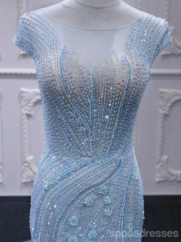 Querida pescoço ouro lantejoulas uma linha barato longo Evening Prom Dresses, Evening Party Prom Dresses, 12350