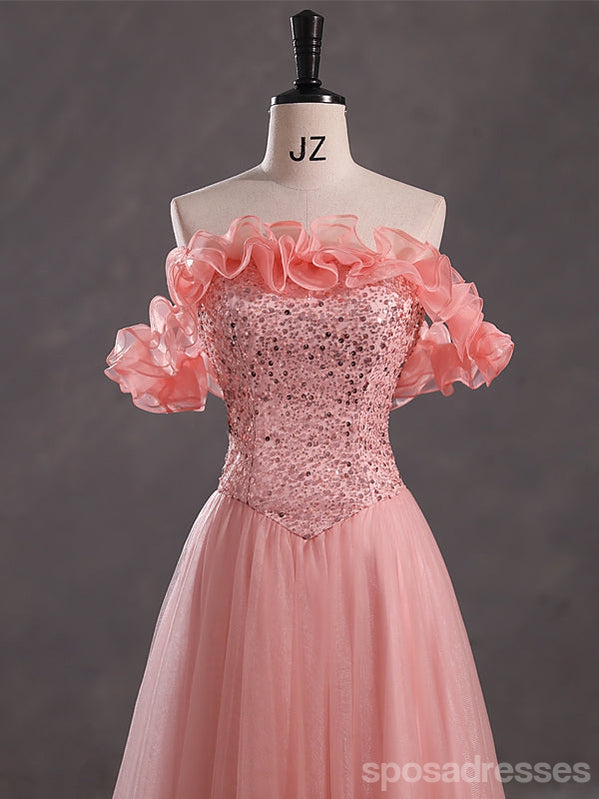 Querida pescoço ouro lantejoulas uma linha barato longo Evening Prom Dresses, Evening Party Prom Dresses, 12350