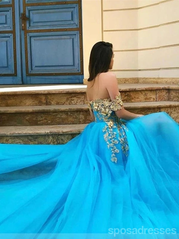 Querida pescoço ouro lantejoulas uma linha barato longo Evening Prom Dresses, Evening Party Prom Dresses, 12350