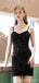 Black Spaghetti Straps Short Homecoming Dresses,Cheap Short Prom Dresses,CM895