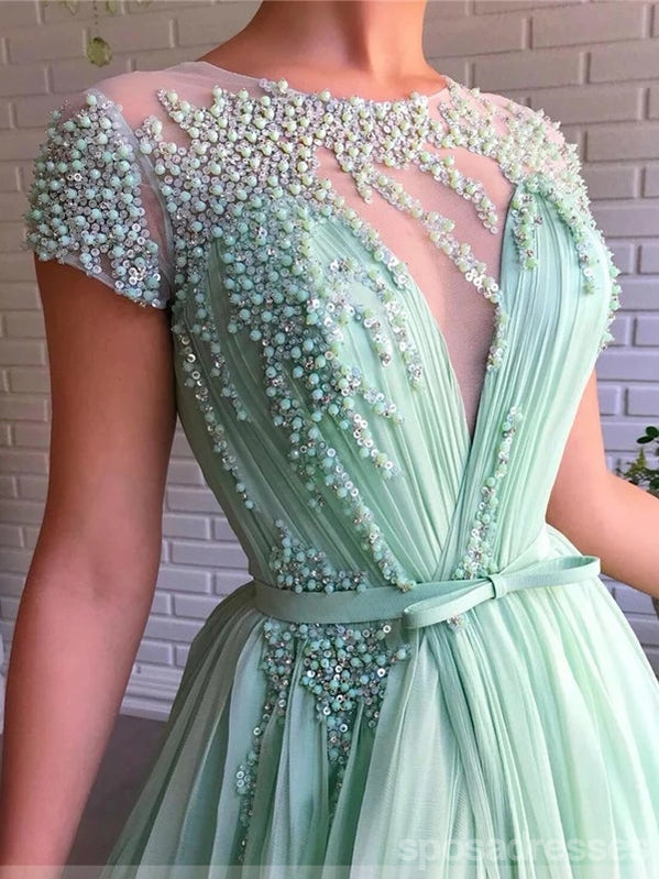 Querida pescoço ouro lantejoulas uma linha barato longo Evening Prom Dresses, Evening Party Prom Dresses, 12350