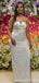 Simple Silver Mermaid One Shoulder Cheap Long Bridesmaid Dresses,WG1491