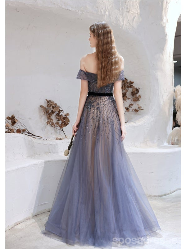 Querida pescoço ouro lantejoulas uma linha barato longo Evening Prom Dresses, Evening Party Prom Dresses, 12350