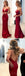 Φτηνός Απλή Backless Σκούρο Κόκκινο Γοργόνα Καιρό το Κόμμα Βραδιού Prom Φορέματα, 175200