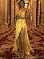 Querida pescoço ouro lantejoulas uma linha barato longo Evening Prom Dresses, Evening Party Prom Dresses, 12350