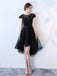 Robes de bal en dentelle noire à manches longues et à bas prix