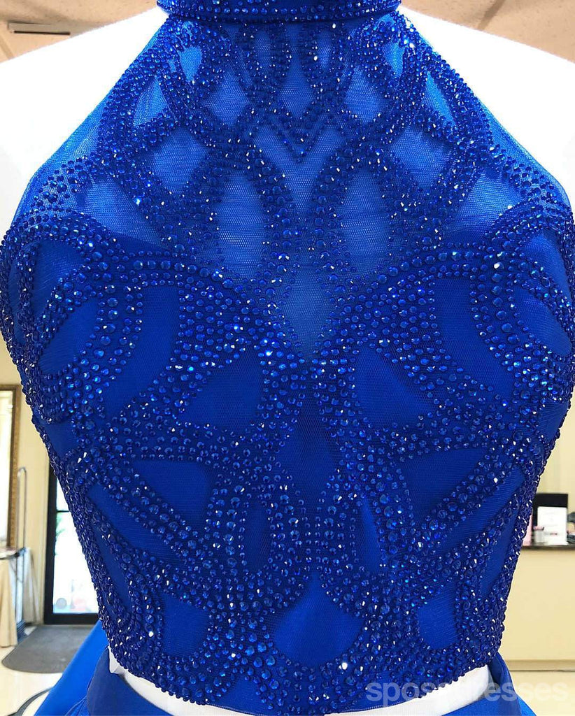 Royal Blue Halter Δύο Κομμάτια Μικρές Φθηνά Φορέματα Σε Απευθείας Σύνδεση, CM727