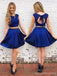 Two Pieces Royal Blue Open Back Short Φτηνά Homecoming Online, CM736