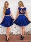 Two Pieces Royal Blue Open Back Short Φτηνά Homecoming Online, CM736