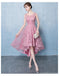 Pink Lace Scoop High Low Cheap Homecoming Dresses Online, CM694