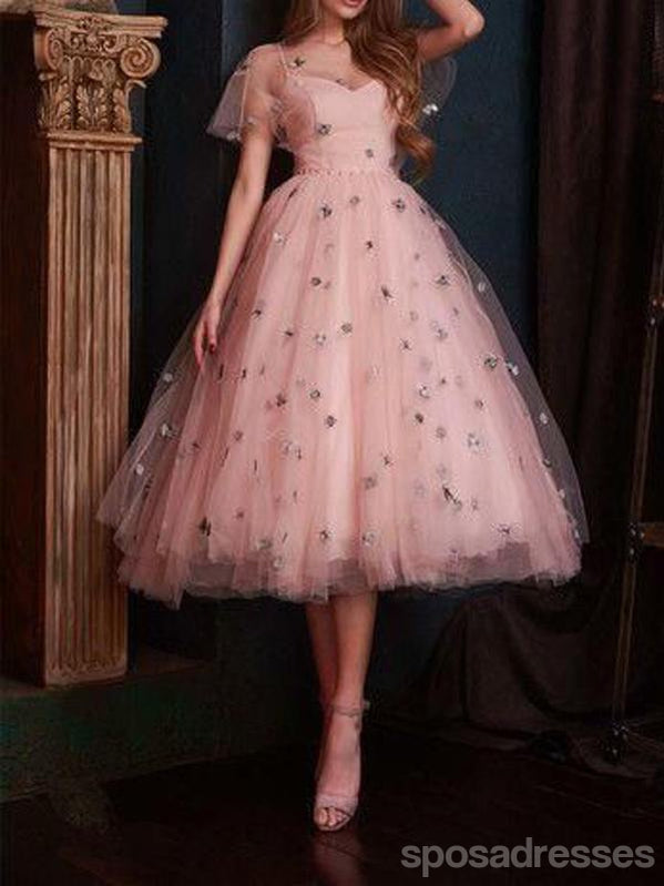 Pink Illusion Short Homecoming Dresses Online, Cheap Short Prom Dresses, CM854