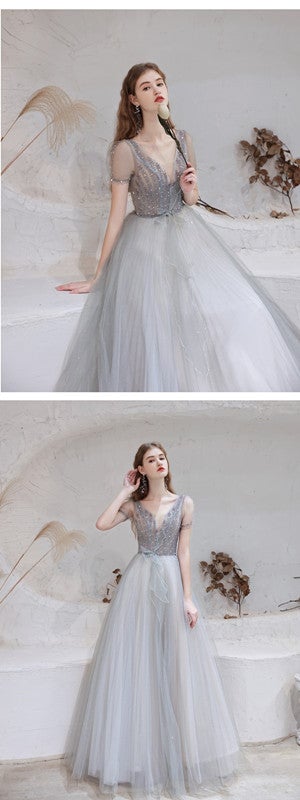 Querida pescoço ouro lantejoulas uma linha barato longo Evening Prom Dresses, Evening Party Prom Dresses, 12350