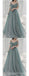 Elegant Blue A-line Spaghetti Straps Long Prom Dresses Online, Dance Dresses,12730