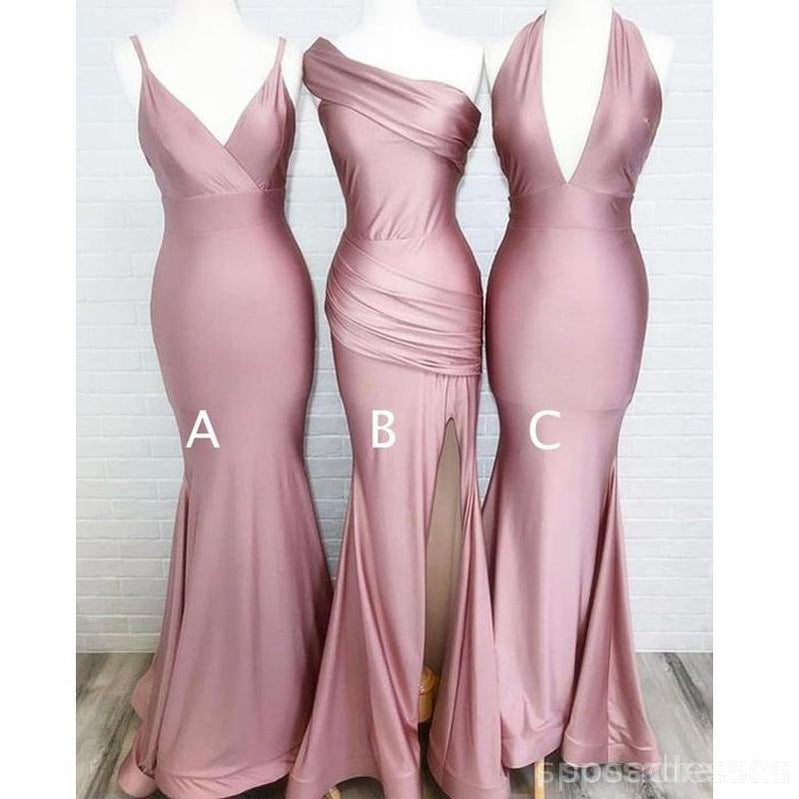 Simple Dusty Rose Φορέματα μακράς γοργόνας Φορέματα παράνυμφων σε απευθείας σύνδεση, WG548