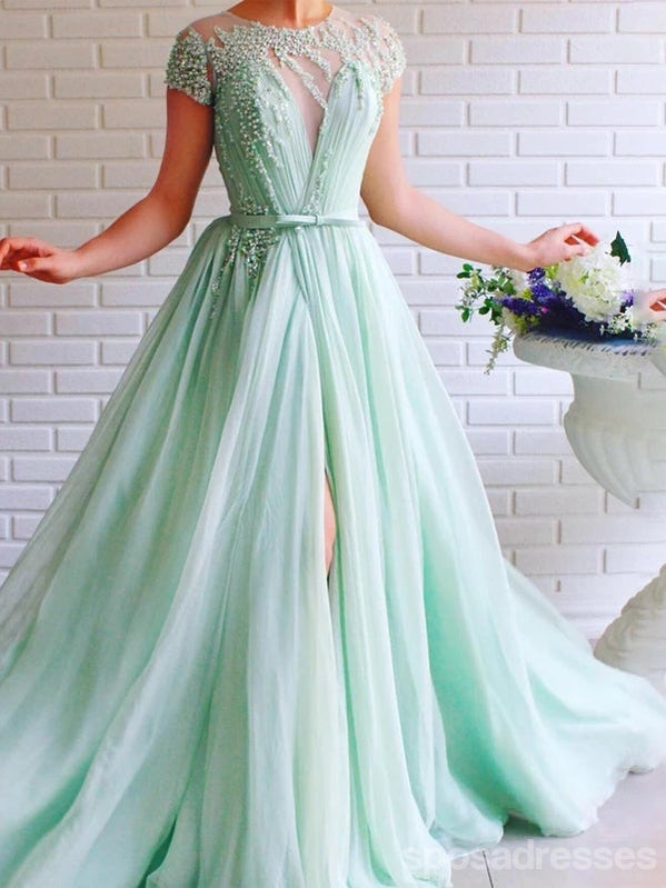 Querida pescoço ouro lantejoulas uma linha barato longo Evening Prom Dresses, Evening Party Prom Dresses, 12350