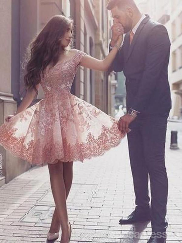 Off Ombro Pêssego Laço de Tule Baile Vestidos de Baile Barato, Vestidos de Regresso a casa, CM351