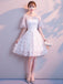Sweet Off White Lace Φθηνά Homecoming Φορέματα Online, Φθηνά Κοντά Φορέματα Prom, CM775