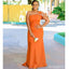 Orange Mermaid One Shoulder Cheap Long Bridesmaid Dresses,WG1393