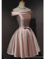 Pink Off Shoulder Short Homecoming Dresses Online, Cheap Short Prom Dresses, CM848