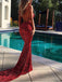 Προκλητικά Backless V neck Mermaid Τσεκιών Φθηνά Μακρά Βραδινά Φορέματα Prom, Φθηνή Γλυκό 16 Φορέματα, 18389
