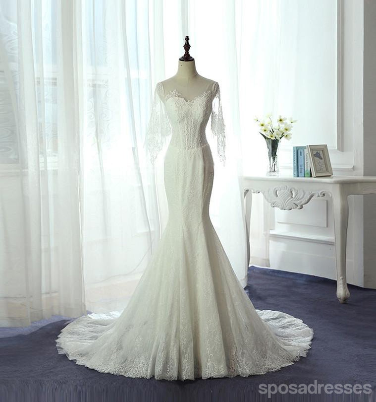 Manches longues en Dentelle Sirène Doux Cœur de Mariée Robes de Mariée, des Robes de Mariée, la Mariée à prix Abordable Robes de Mariée, WD237