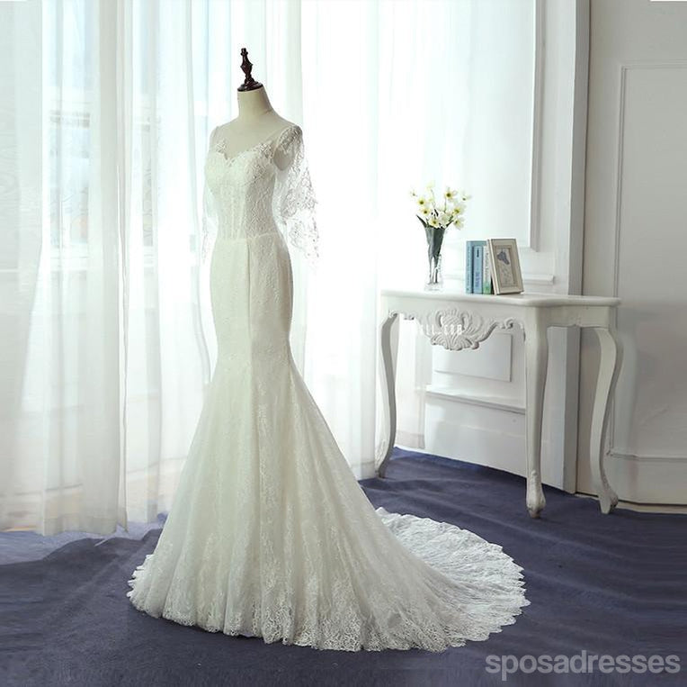 Manches longues en Dentelle Sirène Doux Cœur de Mariée Robes de Mariée, des Robes de Mariée, la Mariée à prix Abordable Robes de Mariée, WD237