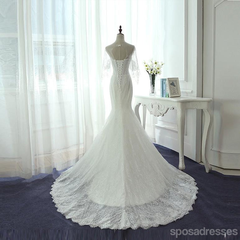 Manches longues en Dentelle Sirène Doux Cœur de Mariée Robes de Mariée, des Robes de Mariée, la Mariée à prix Abordable Robes de Mariée, WD237